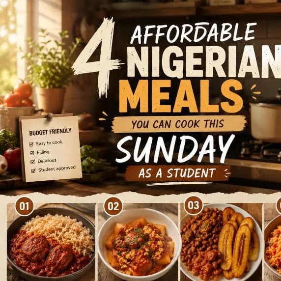 Here are 4 Affordable Nigerian Meals You Can This Sunday As A Student