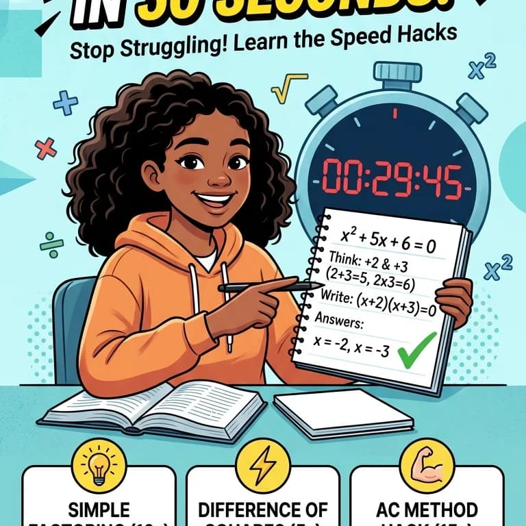 The Quadratic Formula is wasting your time. 🛑 Use the 30-seconds rule instead
