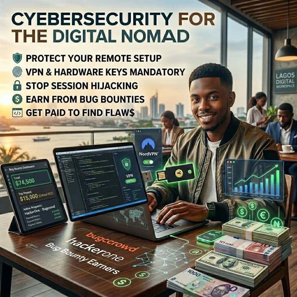 Cybersecurity for the "Digital Nomad": Protecting Your Remote Setup and Earning from "Bug Bounty" Pr