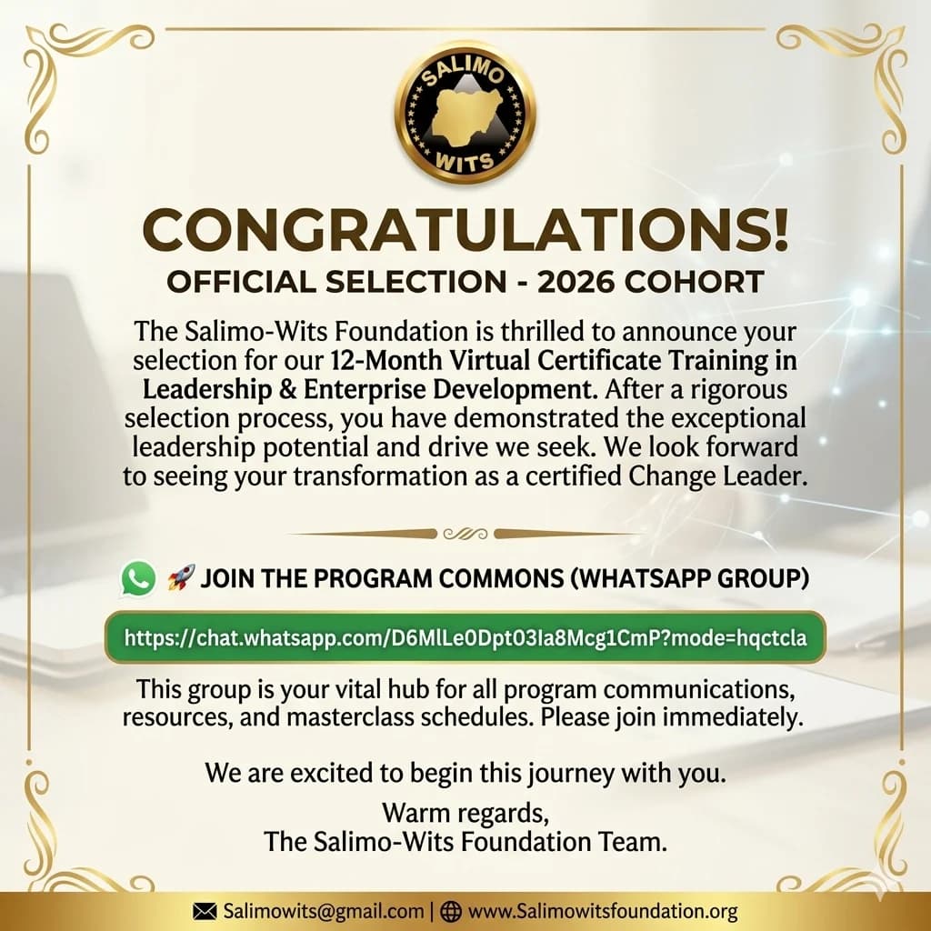 🎉 Congratulations! Official Selection – 2026 Cohort 🎉