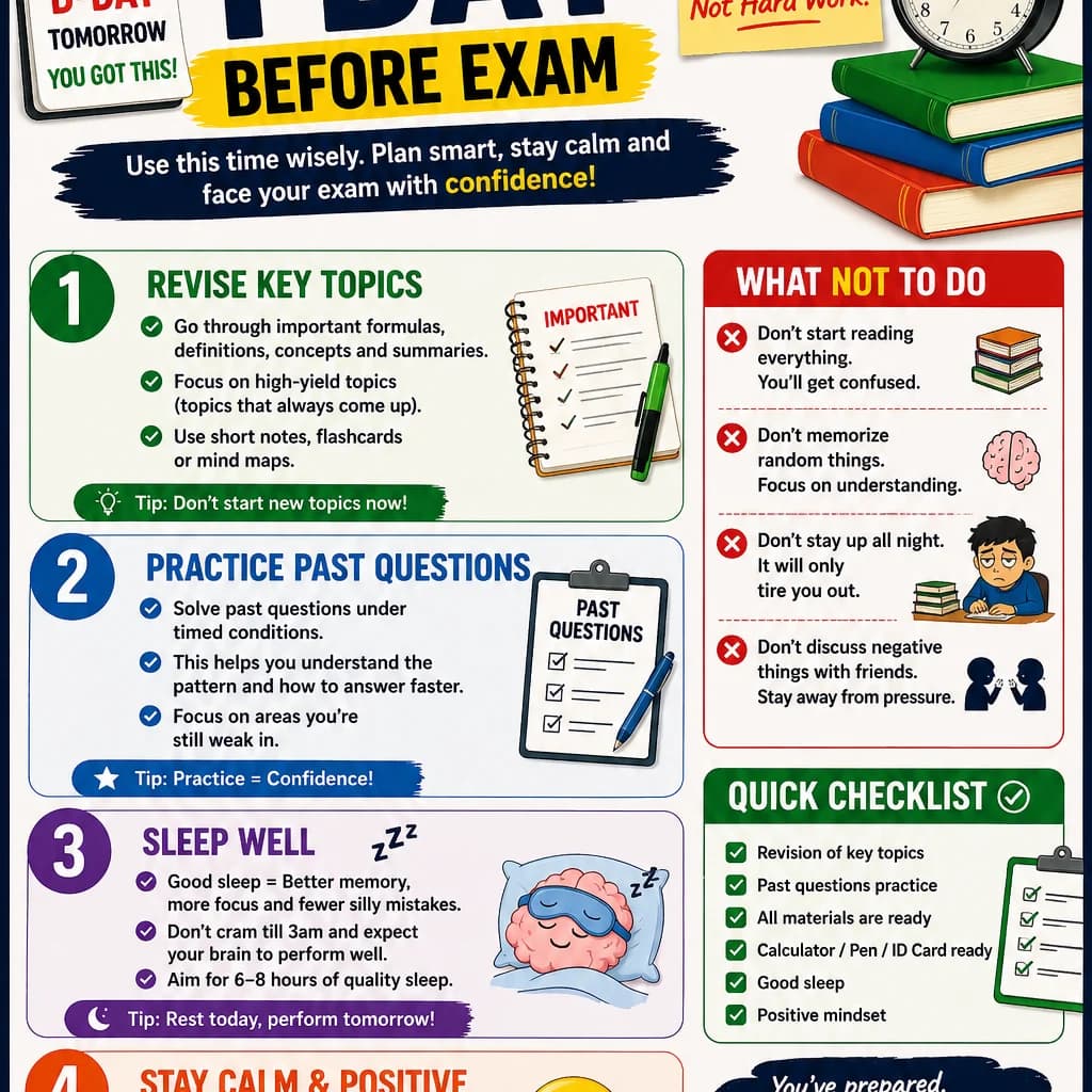 “What Smart Students Do 1 Day Before Exam 👀”