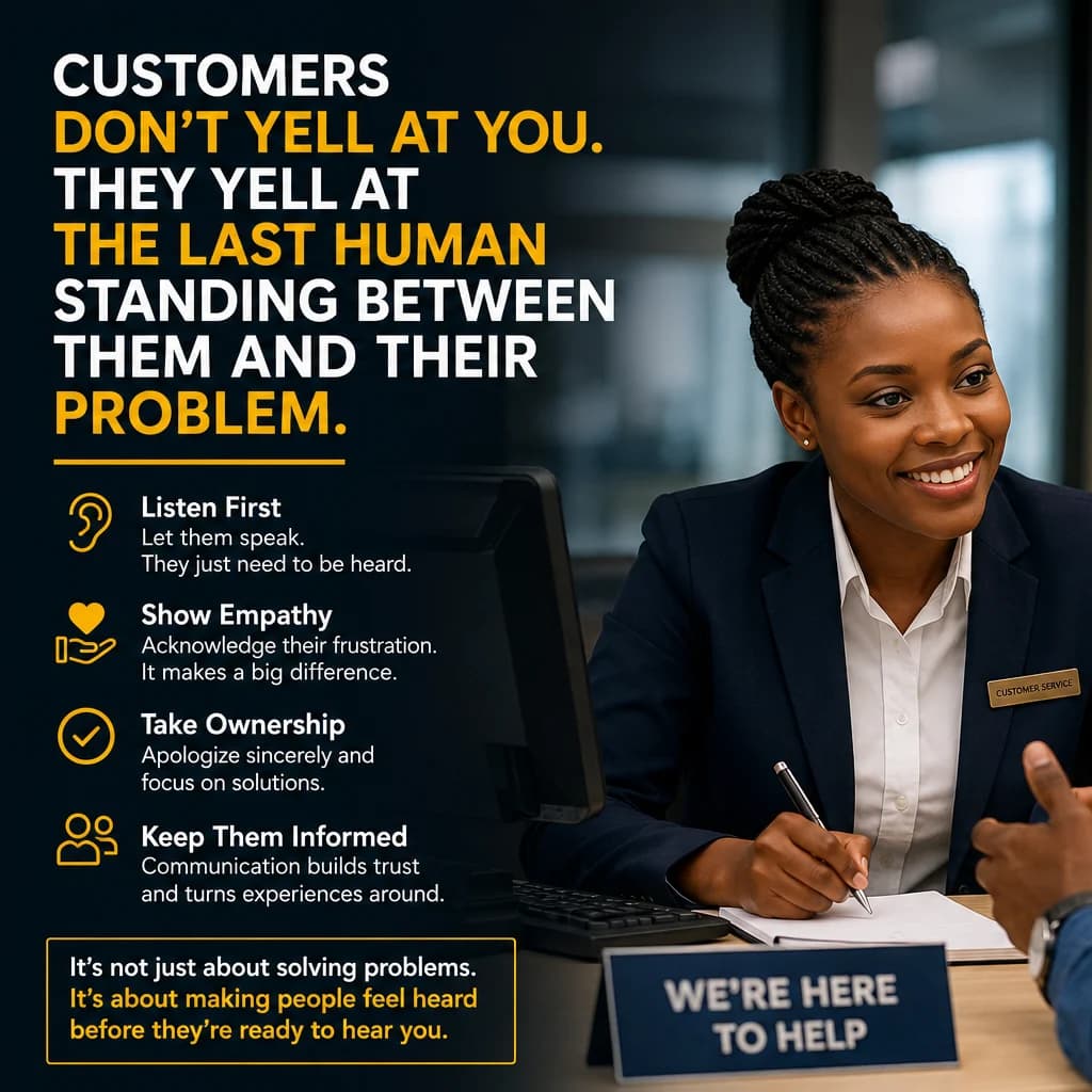 Customers Don't Yell at You. They Yell at the Last Human Standing Between Them and Their Problem.