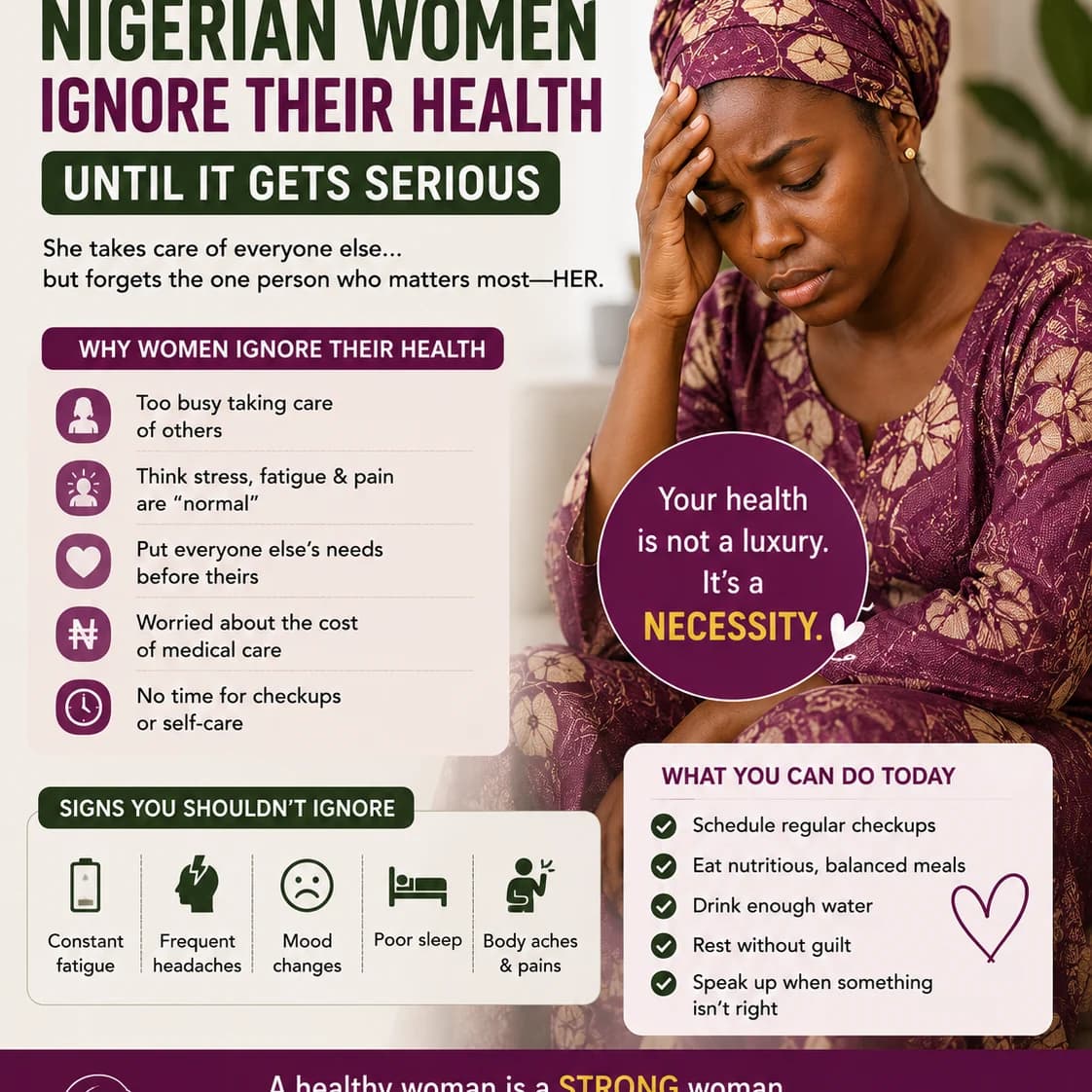 Why Many Nigerian Women Ignore Their Health Until It Gets Serious?