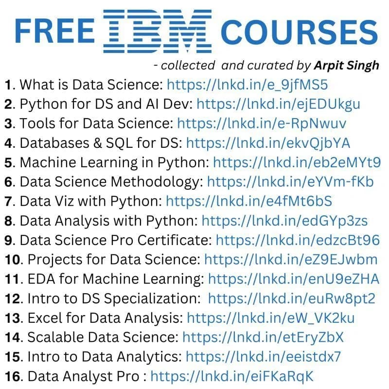 20+ IBM FREE TECH COURSES