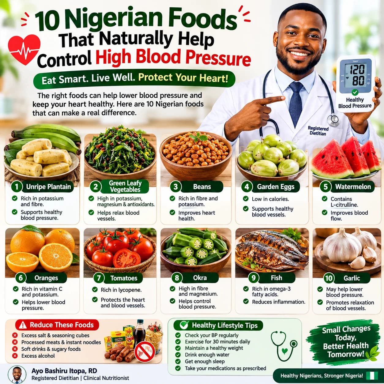 10 Nigerian Foods That Naturally Help Control High Blood Pressure