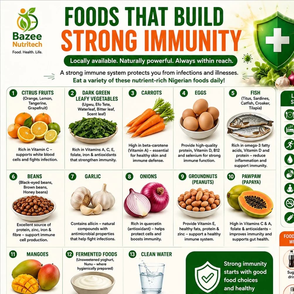 🛡️ Foods That Build Strong Immunity (Locally Available in Nigeria)