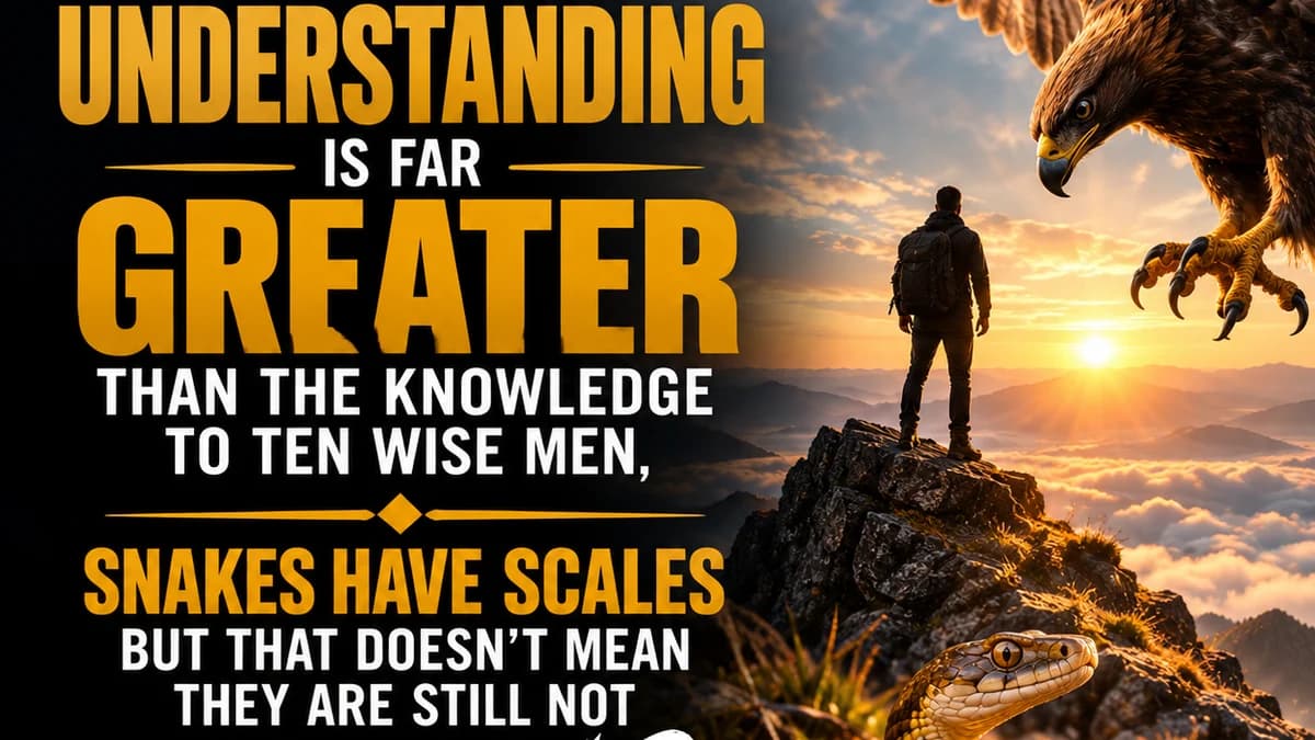 The peak of understanding is far greater than the knowledge to ten wise men