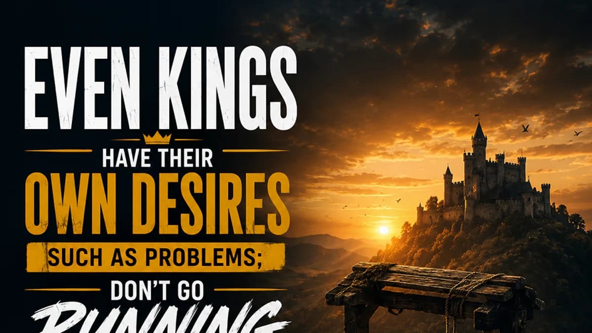 Even kings have their own desires, such as problems;
