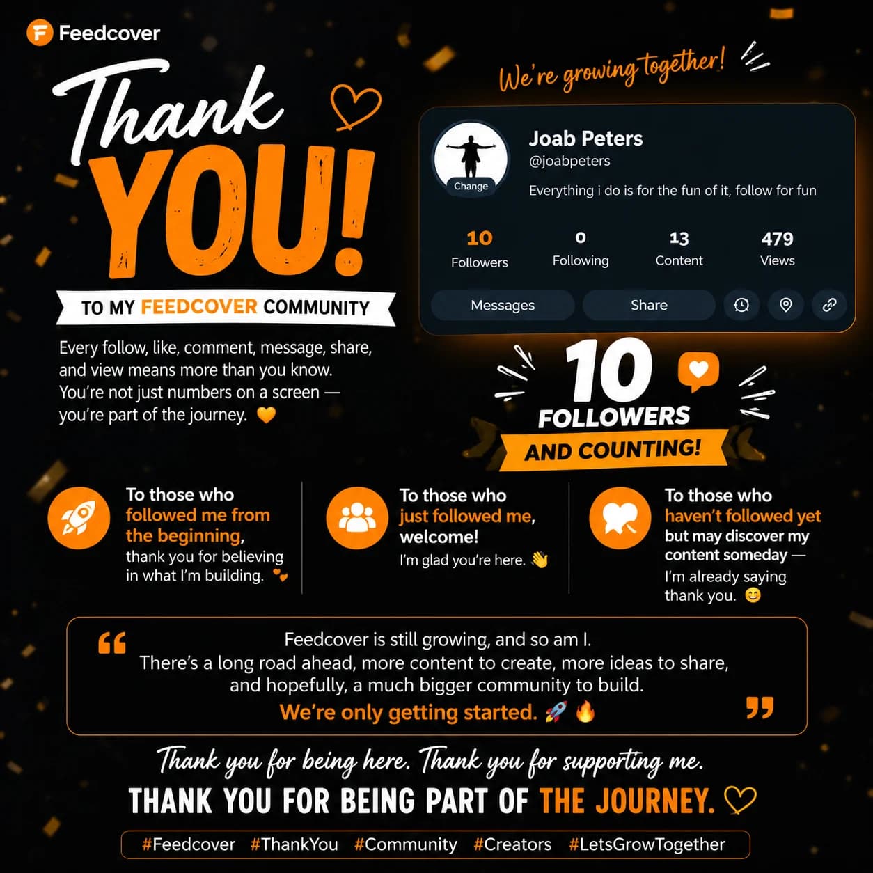 ❤️ A BIG THANK YOU TO MY FEEDCOVER COMMUNITY
