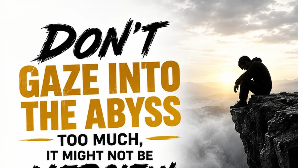Don't gaze into the abyss too much, it might not be merciful as I was to you when I was plunging