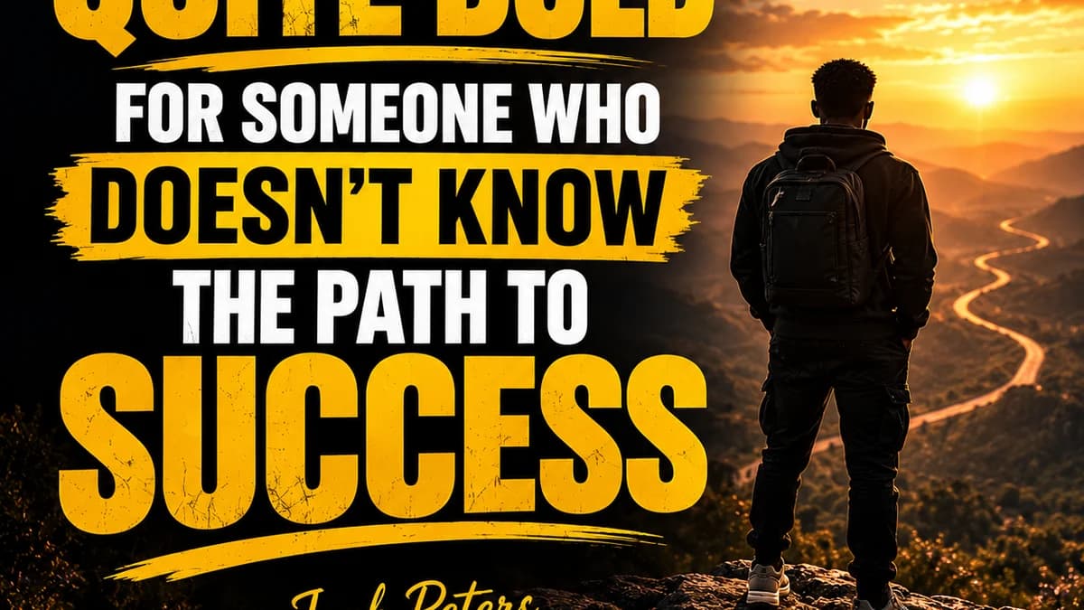 You are quite bold for someone who doesn't know the path to success - Joab Peters