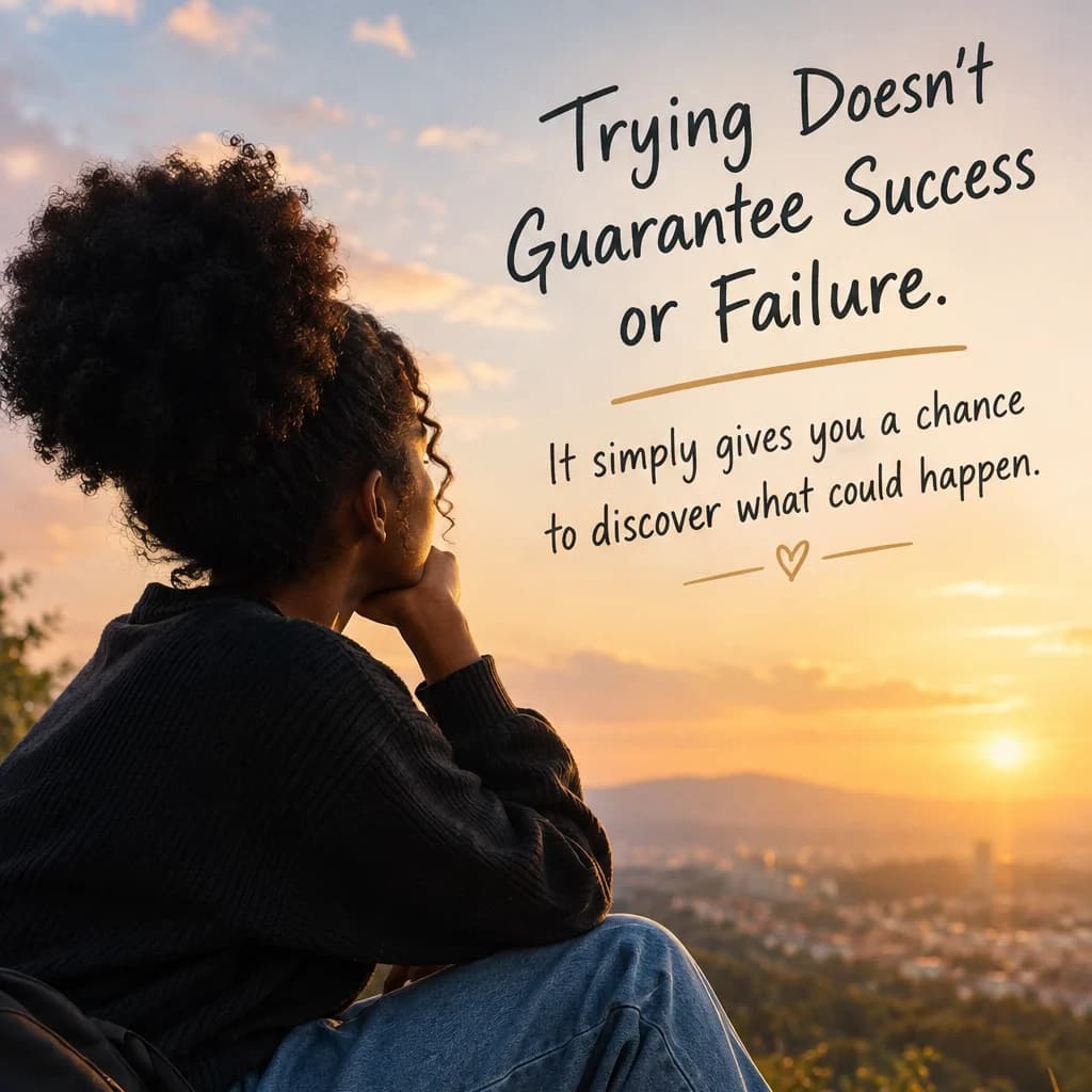 Trying doesn't guarantee success or failure