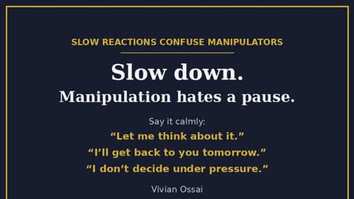 Slow Reactions Confuse Manipulators