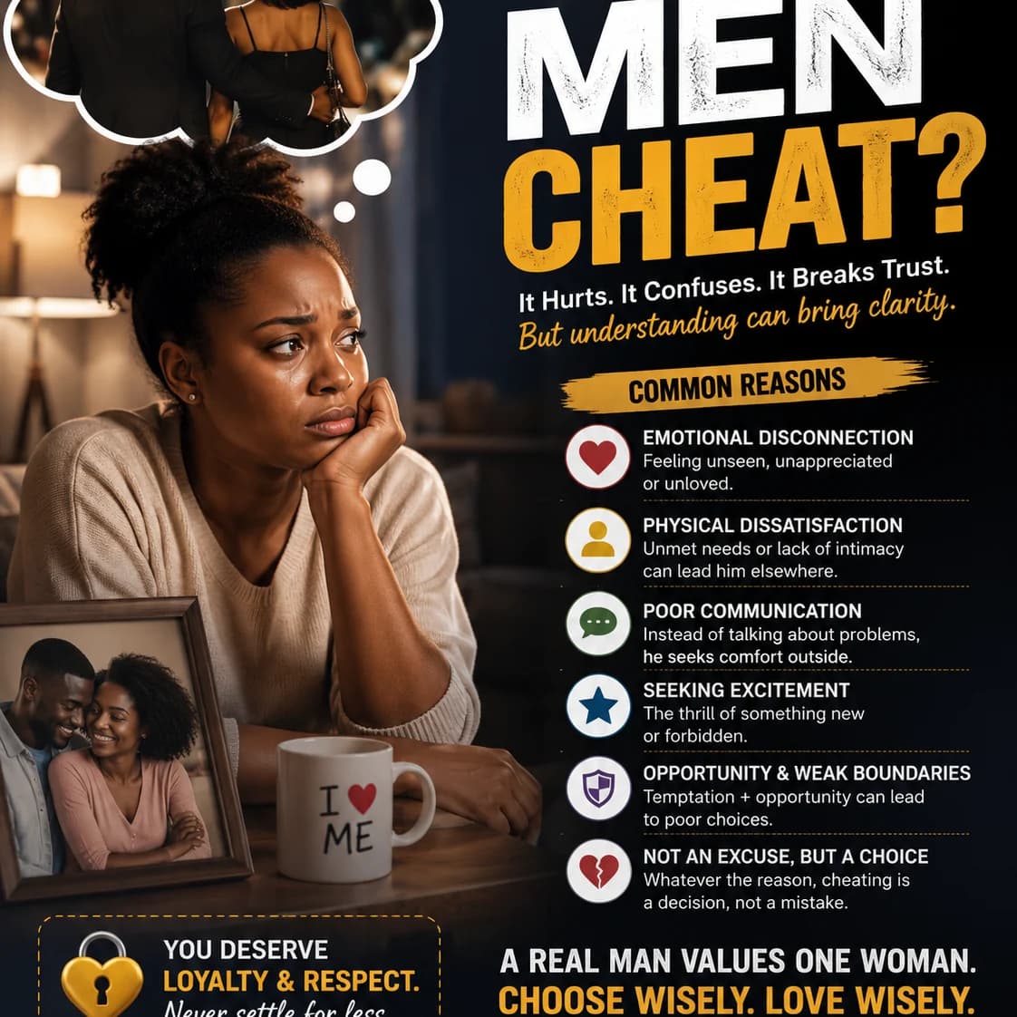 Why Do Men Cheat? Many people ask this question after experiencing heartbreak or betrayal.