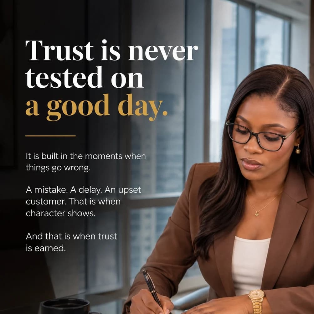 Trust is not proven when everything goes right.