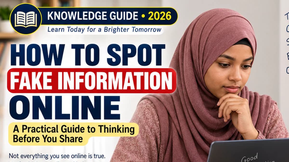 KNOWLEDGE GUIDE · 2026 HOW TO SPOT FAKE INFORMATION ONLINE A Practical Guide to Think Before share