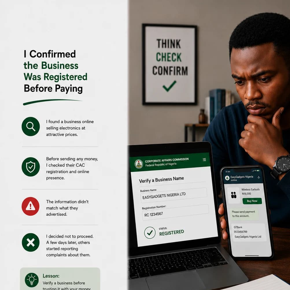 I Confirmed the Business Was Registered Before Paying