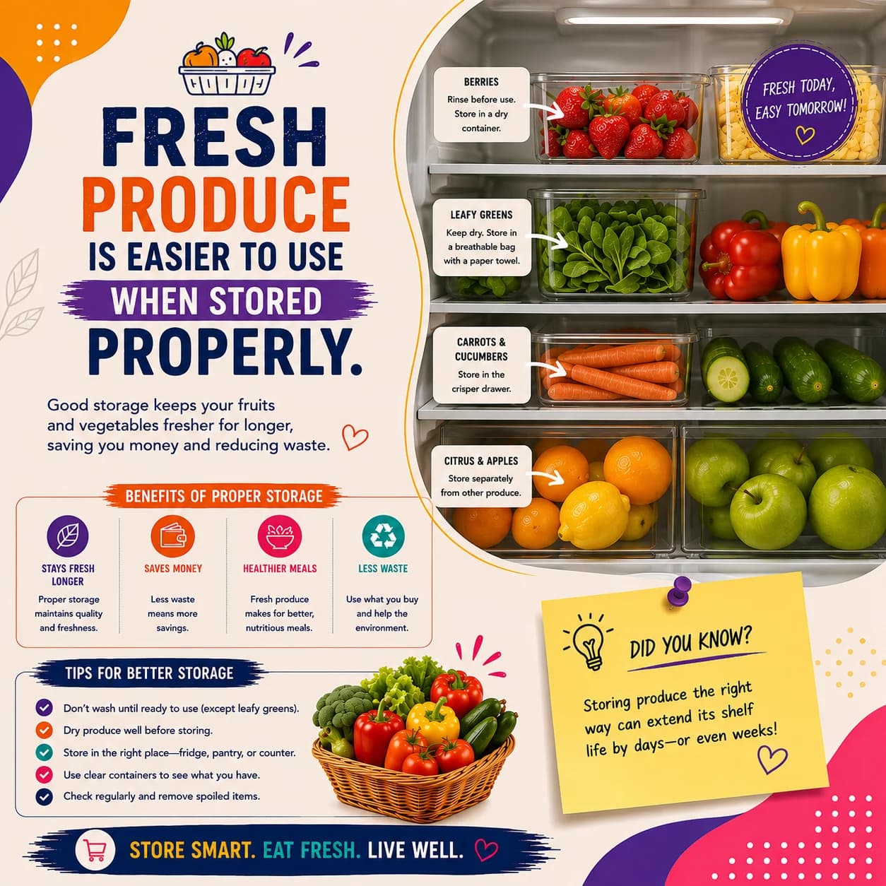 Fresh Produce Is Easier to Use When Stored Properly