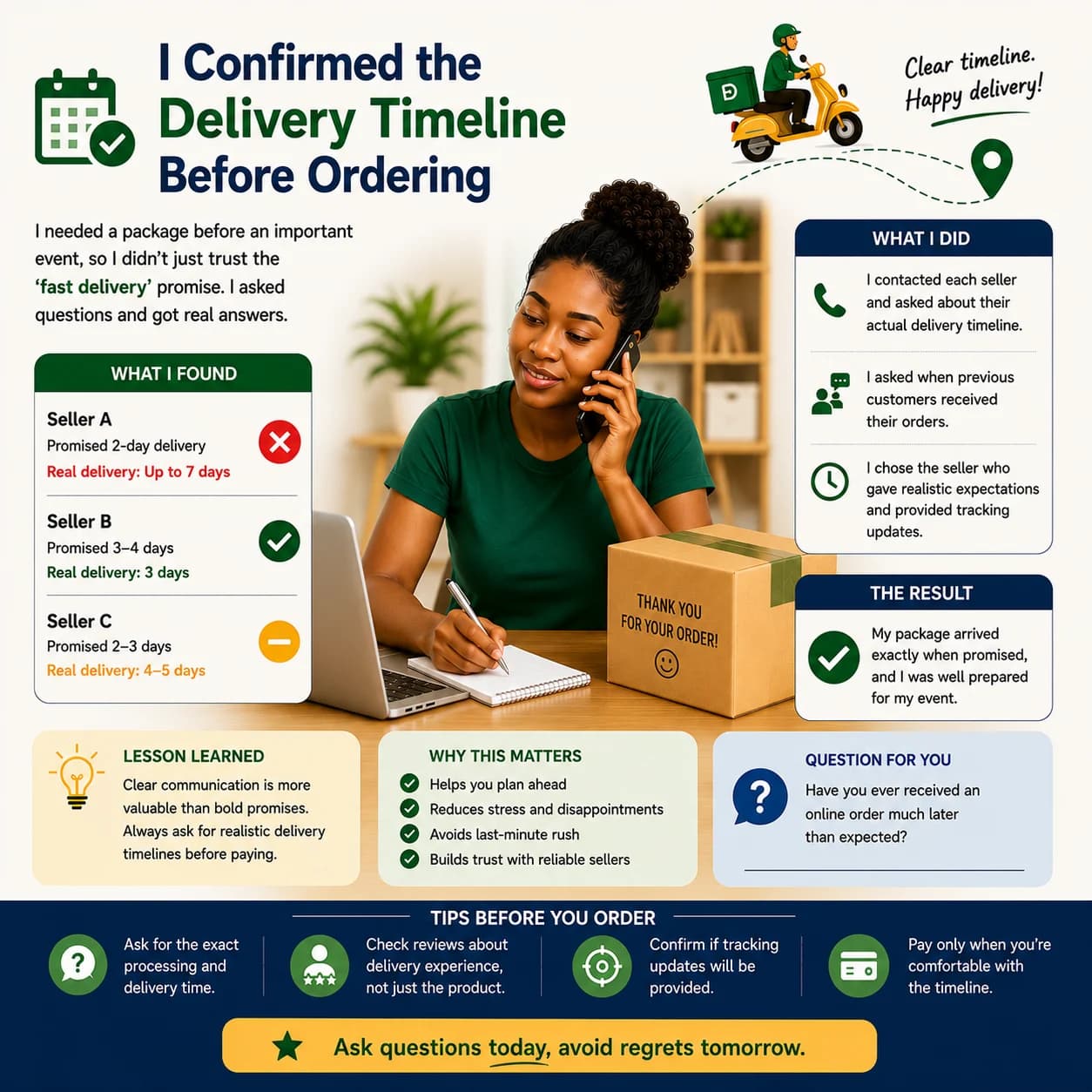 I Confirmed the Delivery Timeline Before Ordering