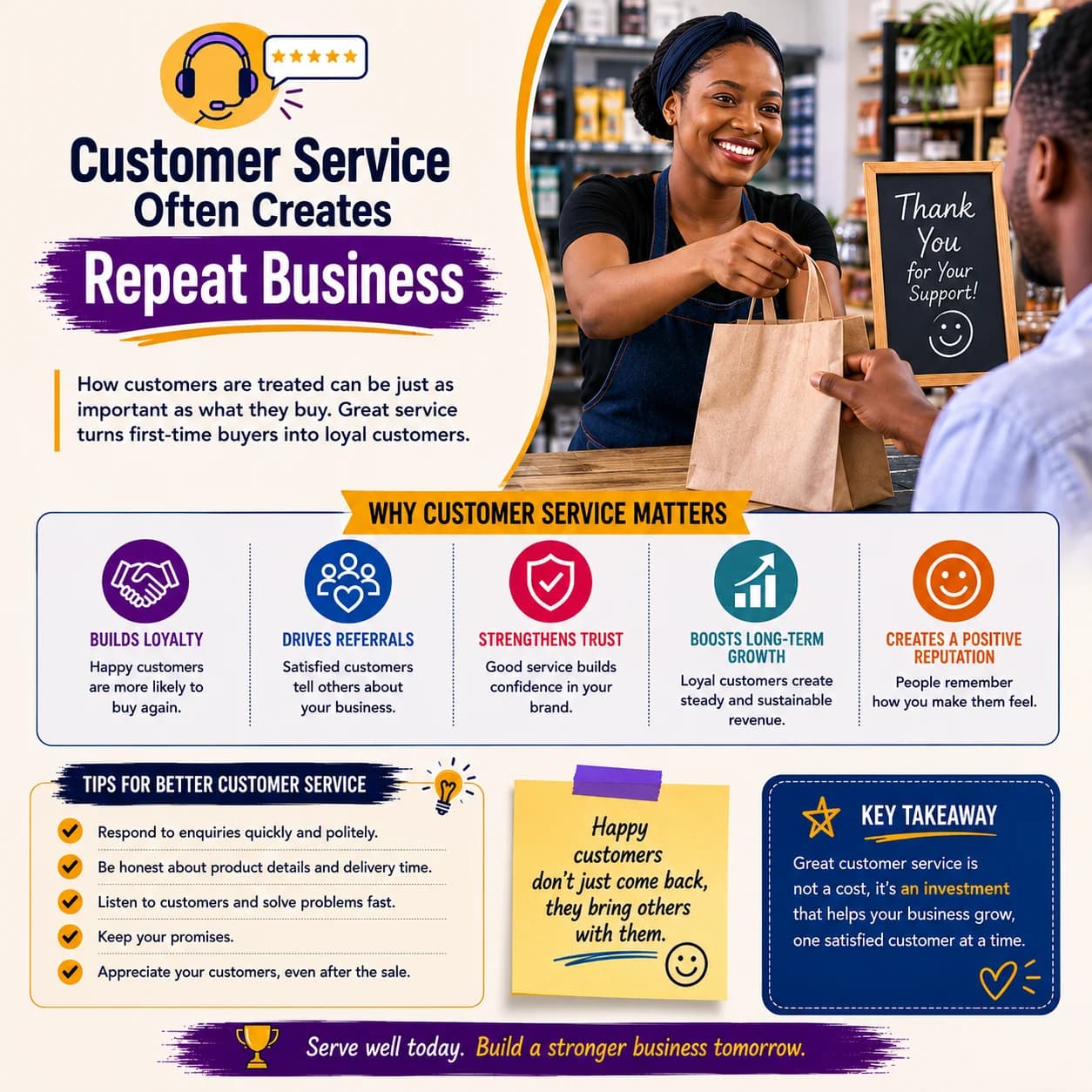 Customer Service Often Creates Repeat Business