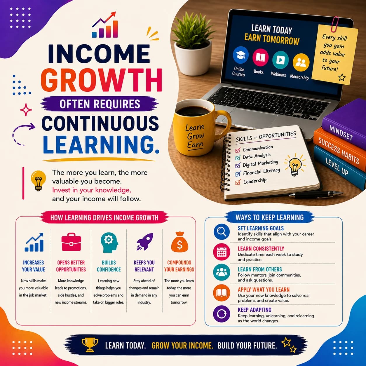 Income Growth Often Requires Continuous Learning