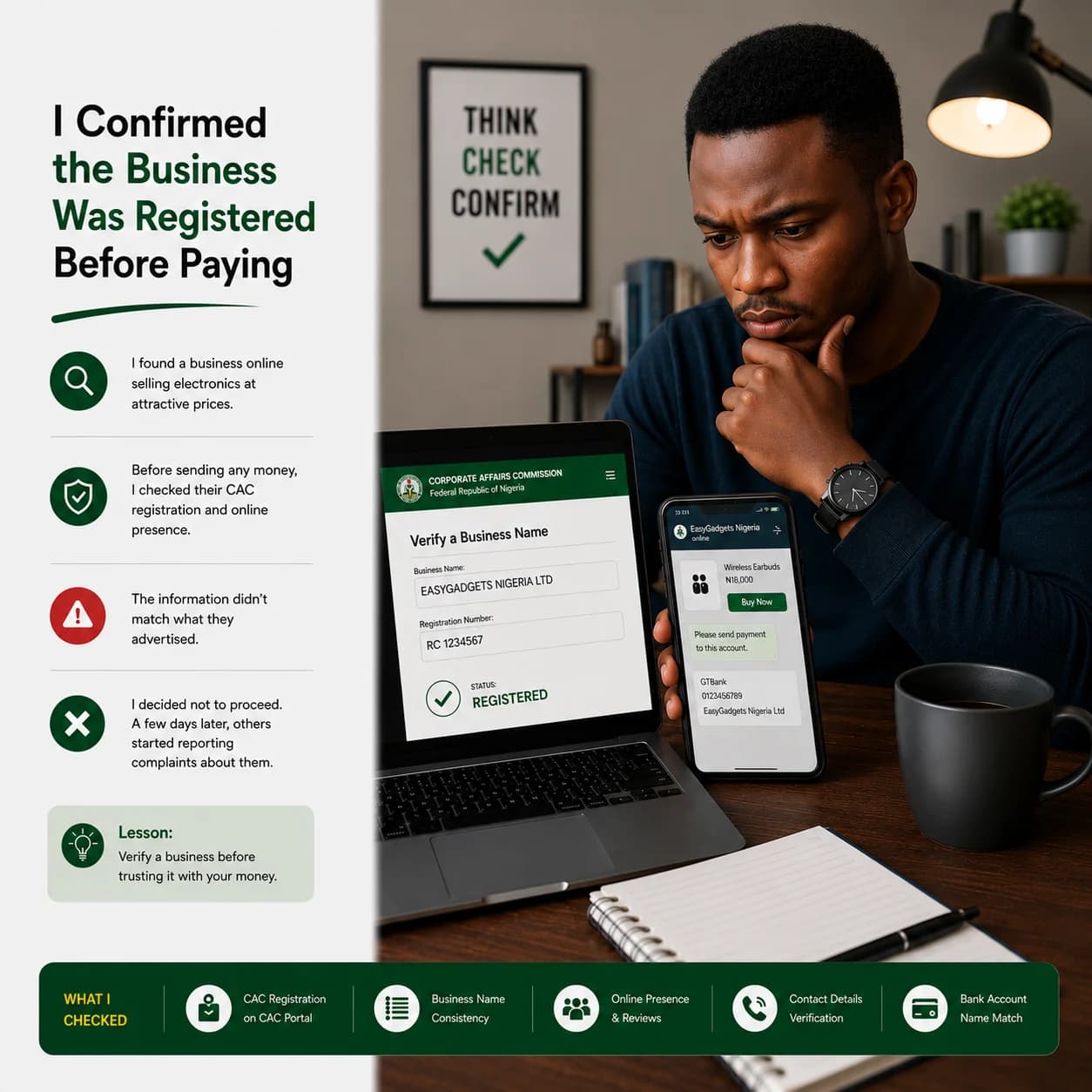 I Confirmed the Business Was Registered Before Paying