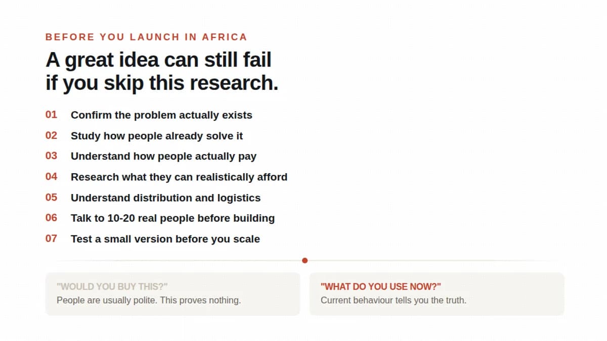 A product can be a great idea and still fail in the African market.