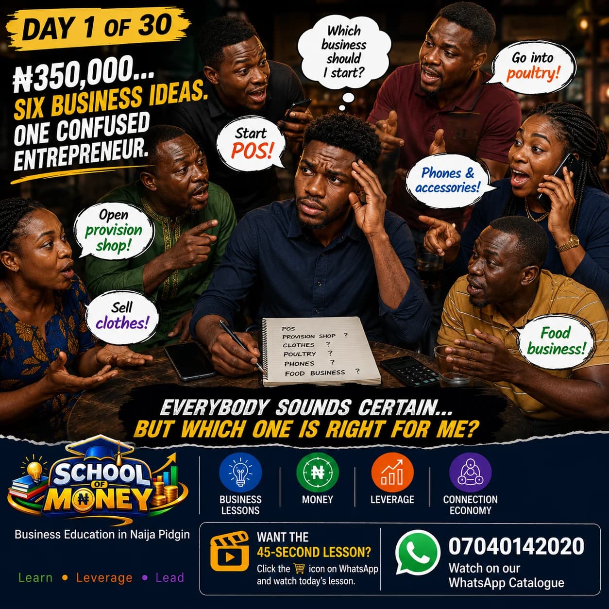 💼 SCHOOL OF MONEY — DAY 1 OF 30 | CAPITAL NO DEY? LEARN FIRST!