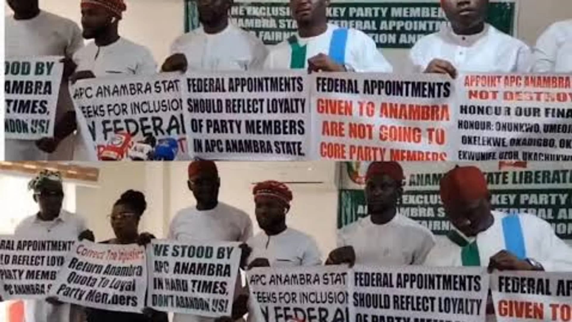 Anambra APC Supporters Protest Over Exclusion From Federal Appointments