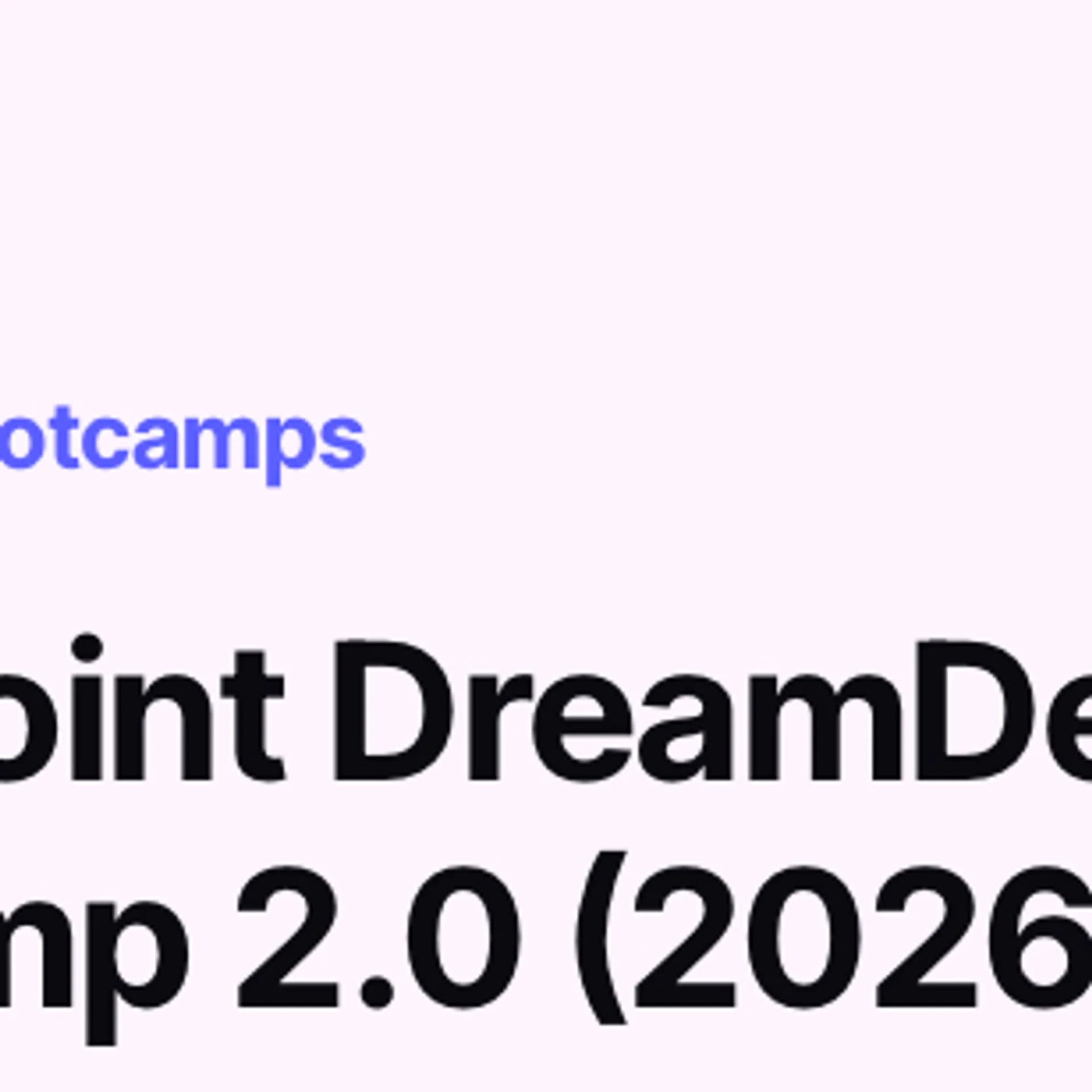 Moniepoint DreamDevs Bootcamp 2.0 (2026)