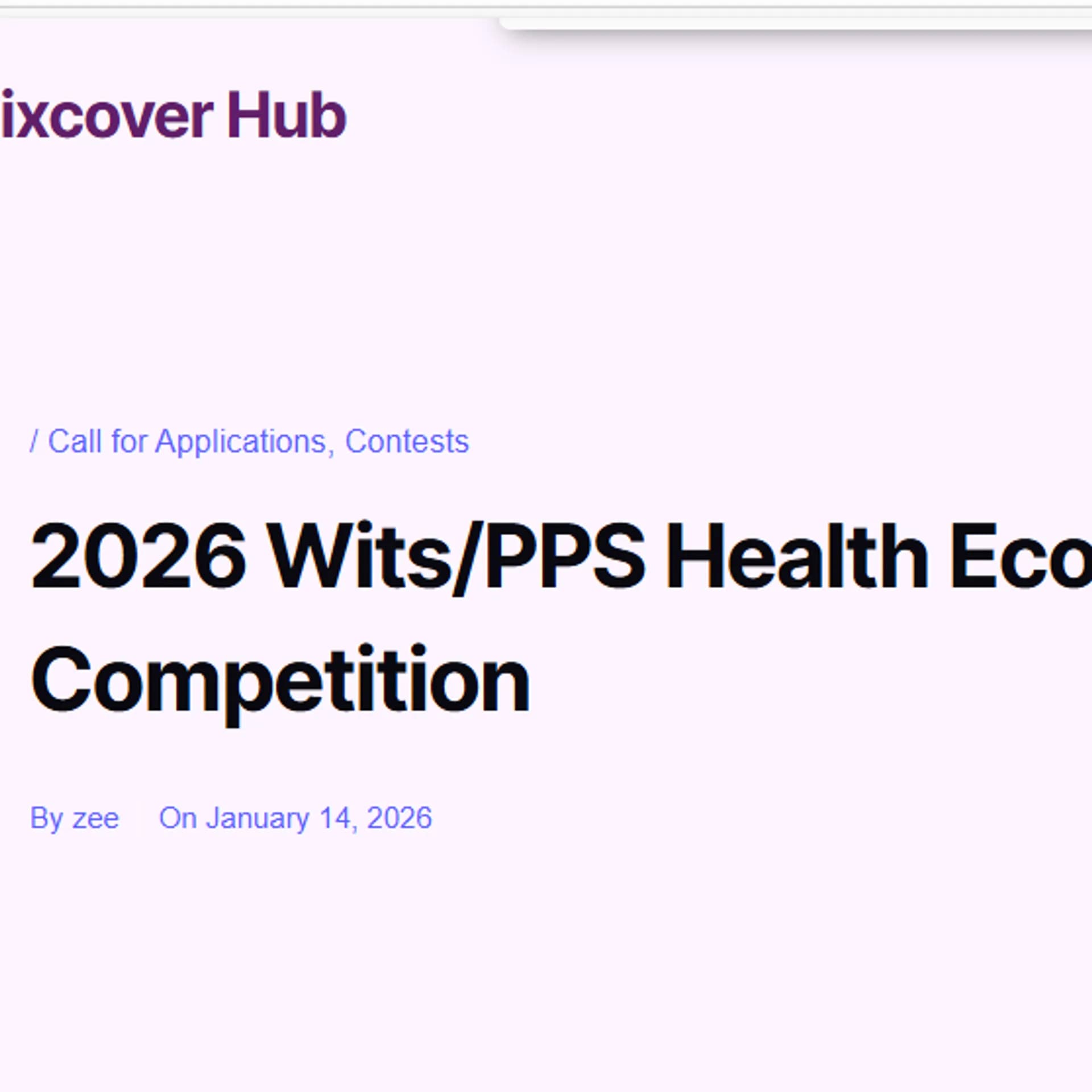 2026 Wits/PPS Health Economics Africa Essay Competition